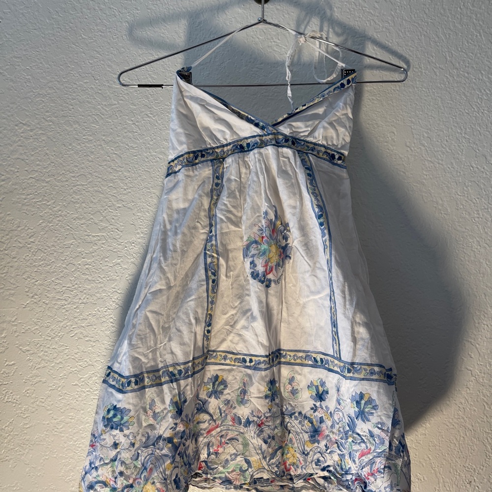 Vintage Floral Blue and White Women’s Dress